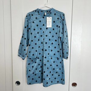 Zara Polka Dot Corduroy Dress